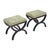 Pair of stools made of solid wood construction from France. Each is ebonized and finished with a lustrous French polish....