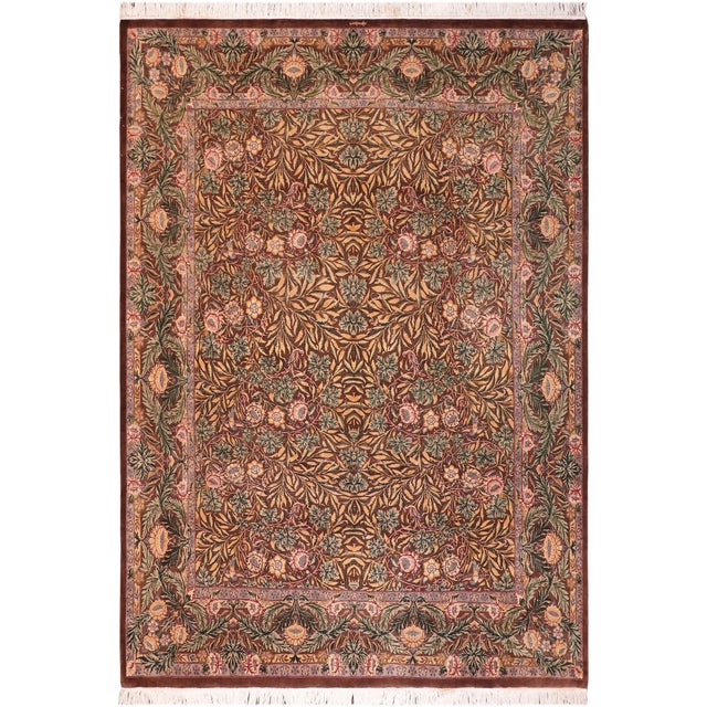 Shabby Chic 1990's Pak-Persian Brown/Gold Wool Rug - 8'3'' X 9'5'' For Sale - Image 9 of 9
