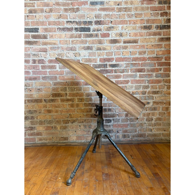 Beautifully engineered antique "Peerless" drafting table, originally manufactured by the A. Hoffman Co. of Rochester,...