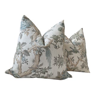 Gp and J Baker “eltham” in Aqua Down Filled Pillows- a Pair For Sale