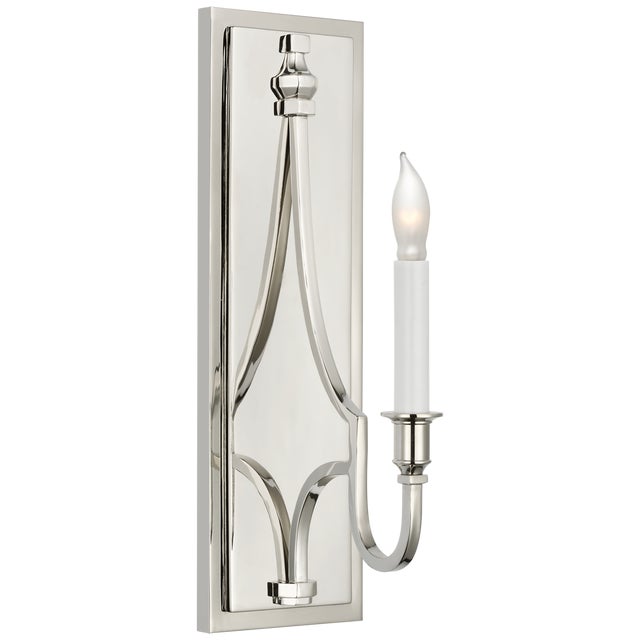 Visual Comfort Chapman & Myers for Visual Comfort Signature Mykonos Medium Sconce in Polished Nickel For Sale - Image 4 of 7