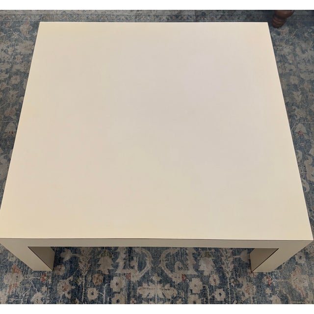 1980s Vintage Formica Laminated Square Parsons Coffee Table in the Style of Milo Baughman For Sale - Image 4 of 10