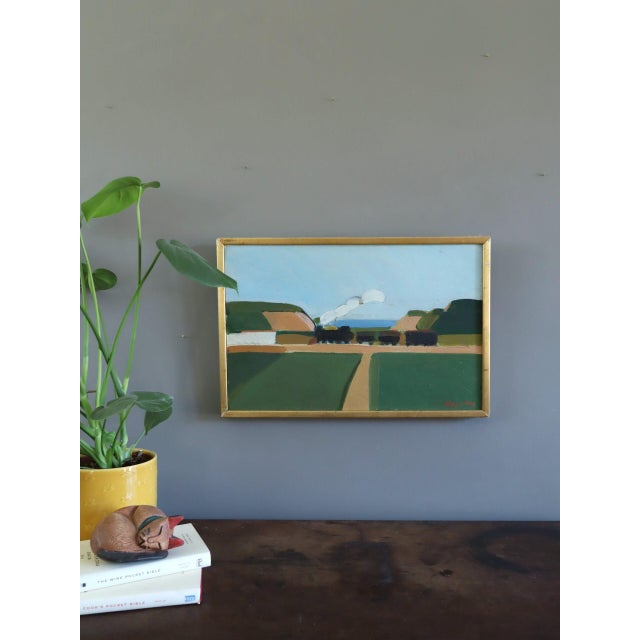 Mid-Century Modern 'The Stream Train' Vintage Original Landscape Oil Painting by Swedish Artist Eric Elfvén (1921–2008), Framed For Sale - Image 4 of 10