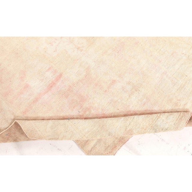 Vintage Turkish Oushak Rug in Soft Blush and Ivory Tones For Sale In New York - Image 6 of 8