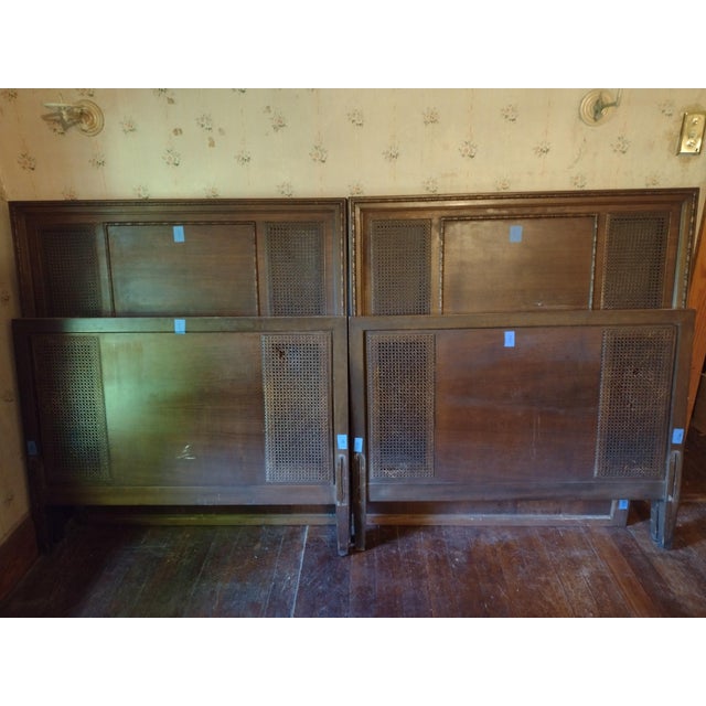 Wood Twin Bed Frames From the C. B. Swift Company of Boston, Early 20th Century For Sale - Image 7 of 8