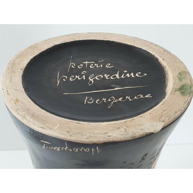 Vintage Ceramic Diabolo Vase by Jean Varoqueaux, 1960s For Sale - Image 6 of 7