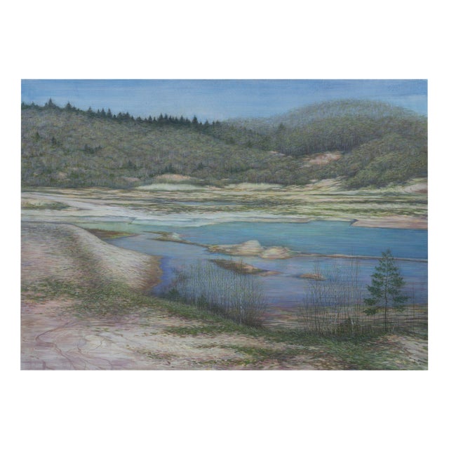Dace Zegele, Quarry Pond, Mixed Media on Canvas, 2020 For Sale