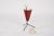 1950s Italian Tripod Conical Red Lacquered Metal and Brass Table Lamp, 1950s For Sale - Image 5 of 9