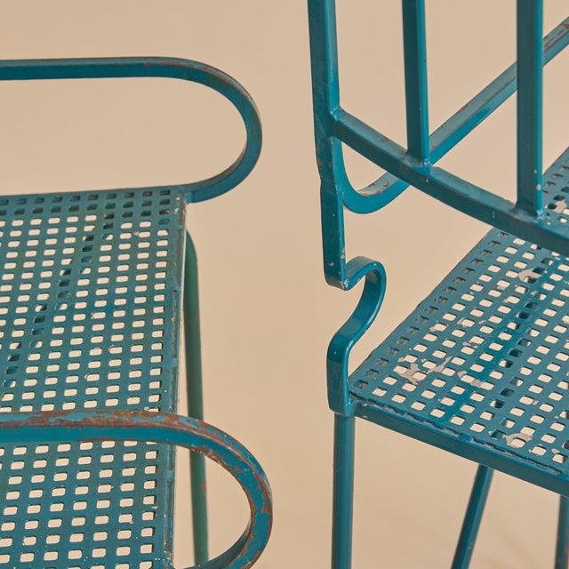 French Green Iron Armchair, 1960s - 3 Available For Sale - Image 11 of 11