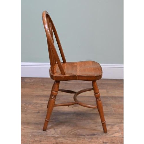 Farmhouse Windsor Bow Back Side Chair with Crinoline Stretcher For Sale - Image 3 of 5
