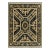 Tudor Style Flatweave Rug in Black, Gold & White Medallion Pattern by Rug & Kilim For Sale
