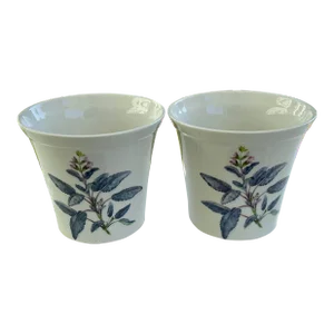 Vintage Wedgwood Floral Planters - A Pair