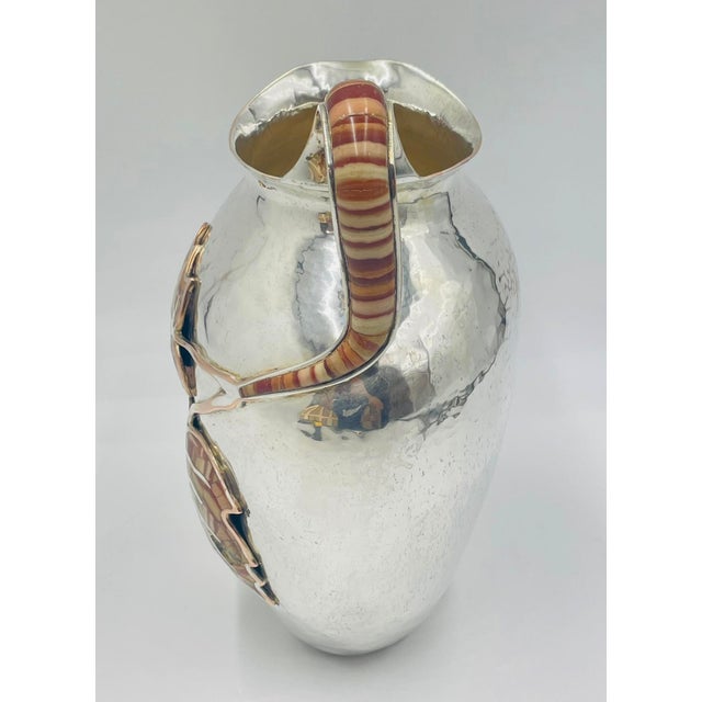 1980s 1980s Large Emilia Castillo Water Pitcher With Natural Jasper Stone Inlay, Signed For Sale - Image 5 of 18