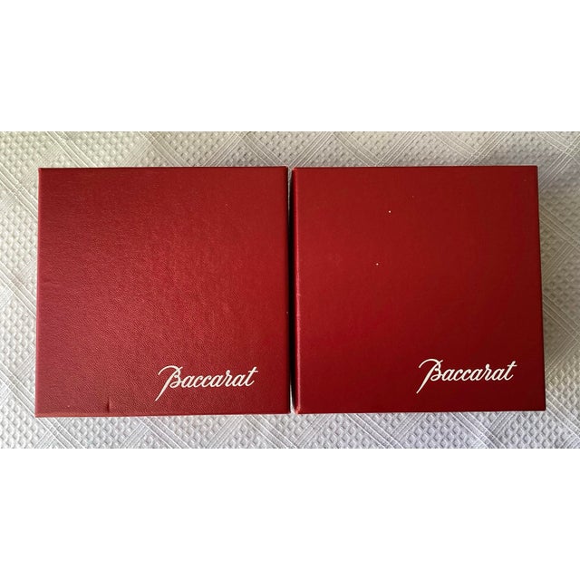 Pair of VTG Baccarat Crystal Candleholders in Original Boxes, 1 3/4” X 3 3/8” For Sale In Washington DC - Image 6 of 11