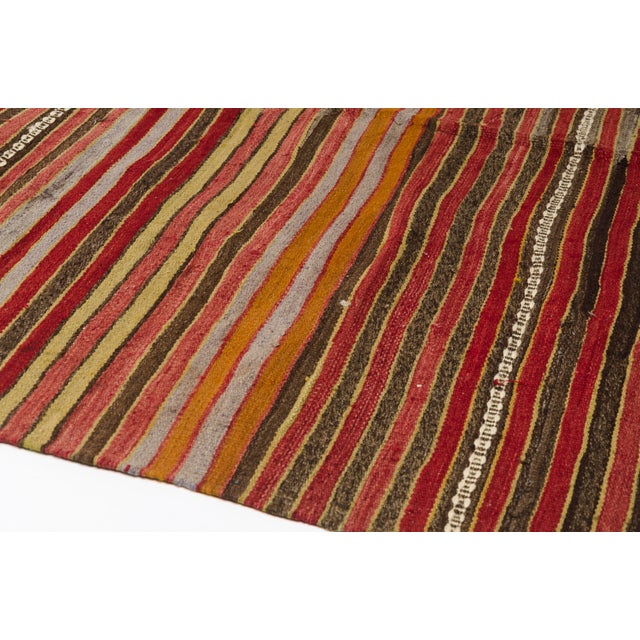 Mid 20th Century Handwoven Striped Tribal Runner For Sale - Image 10 of 10