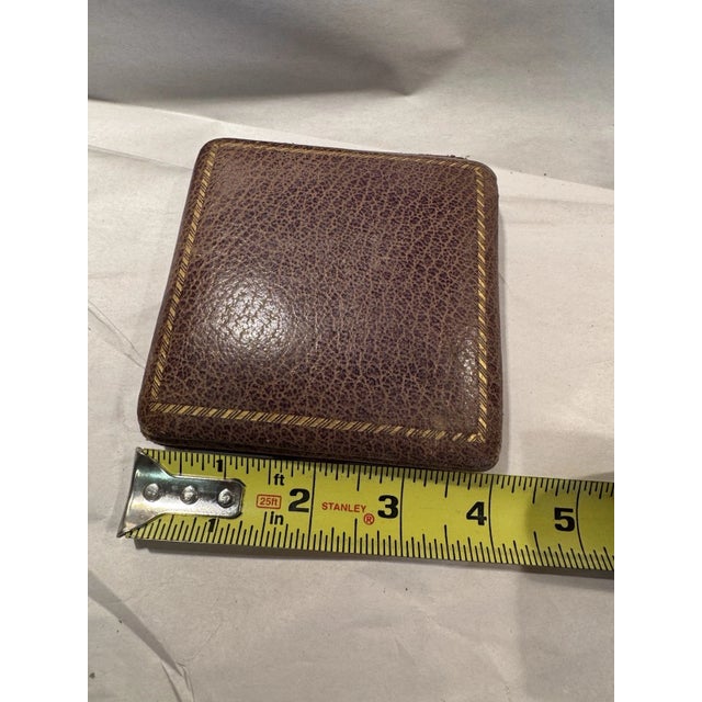 Antique Swiss Art Deco Travel or Desk Clock in Purple Leather Case For Sale - Image 11 of 12