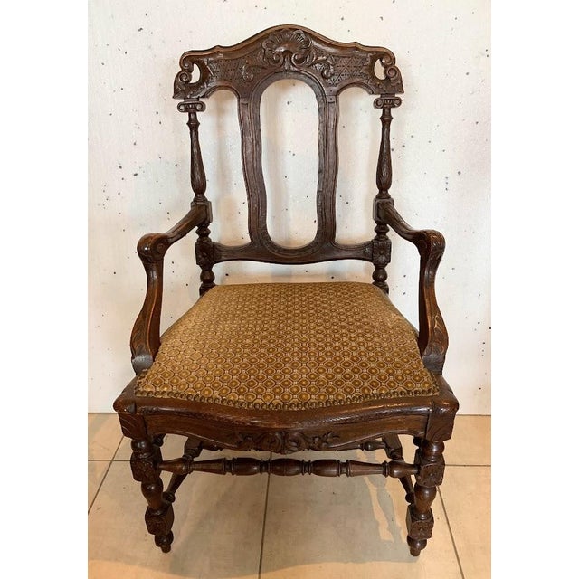 Flemish Armchairs in Oak, 19th Century, Set of 2 For Sale - Image 11 of 12