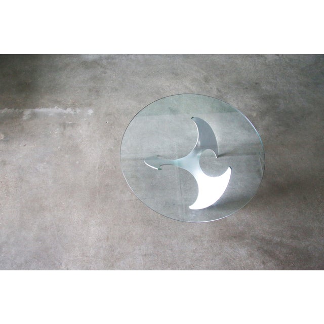 1970's Propeller Coffee Table by Knut Hesterberg (Attr.) Aluminum and Glass For Sale - Image 12 of 12