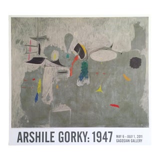 Arshile Gorky Foundation Abstract Expressionist Lithograph Print Gallery Exhibition Poster " the Limit " 1947 For Sale