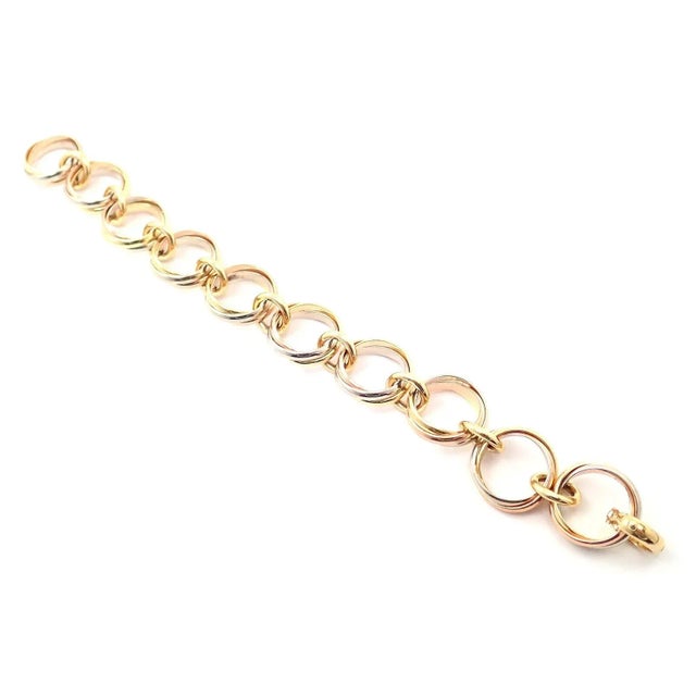 Cartier Cartier Trinity 18k Multi Color Gold Round Wide Link Bracelet For Sale - Image 4 of 12