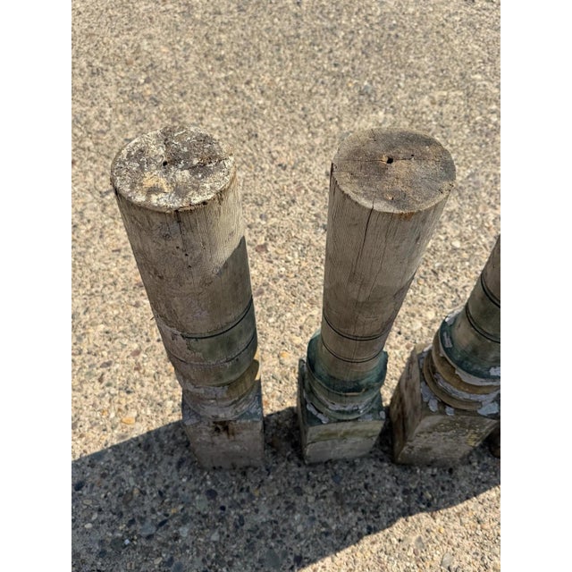 Antique French Farmhouse Turn Carved Wooden Baluster Spindle Table Legs Set of 4 For Sale - Image 11 of 17