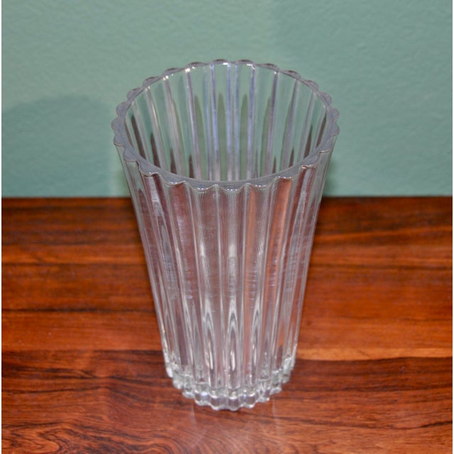 German Transparent Glass Vase, 1970s, in Very Good conditions. Designed 1970 to 1979