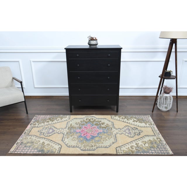 Mid-Century Modern Vintage Turkish Oushak Handmade Wool Cotton Orange Runner Rug For Sale - Image 3 of 11