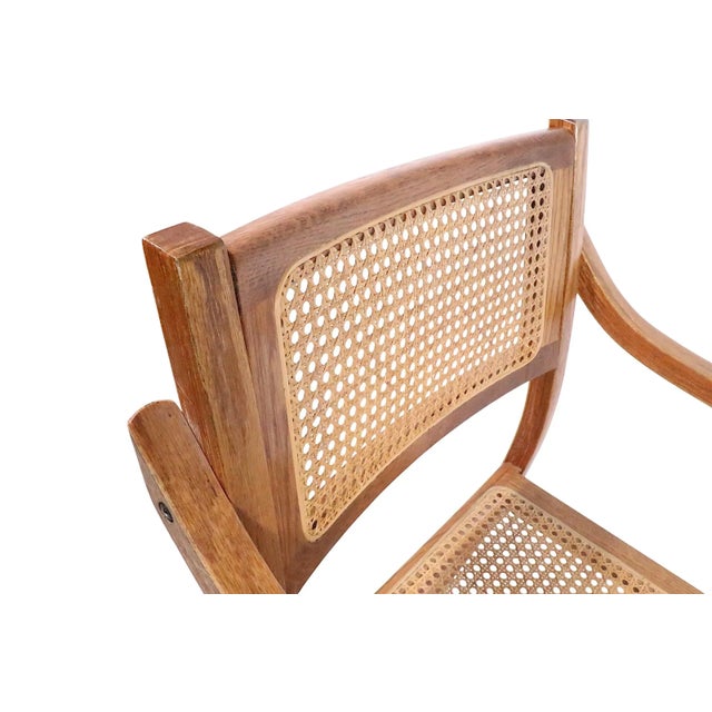 Thonet Bent Plywood and Cane Arm Chair Circa 1970's After Thonet For Sale - Image 4 of 12
