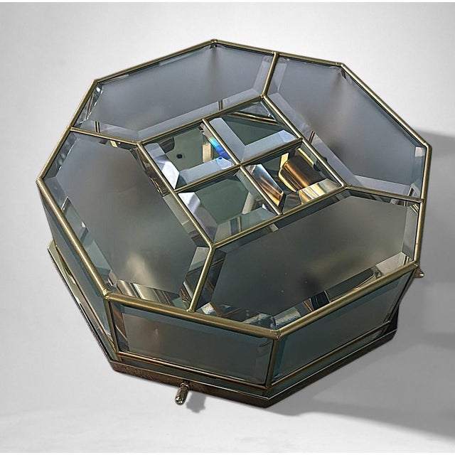 Metal Mid 20th Century Italian Mid-Century Modern Brass and Satin Glass Ceiling Lights - a Pair For Sale - Image 7 of 16