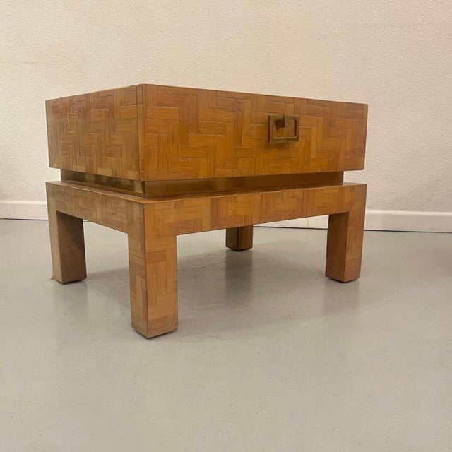 Bamboo and Brass Bedside Tables by Dal Vera, Italy, 1970s, Set of 2 For Sale - Image 4 of 8