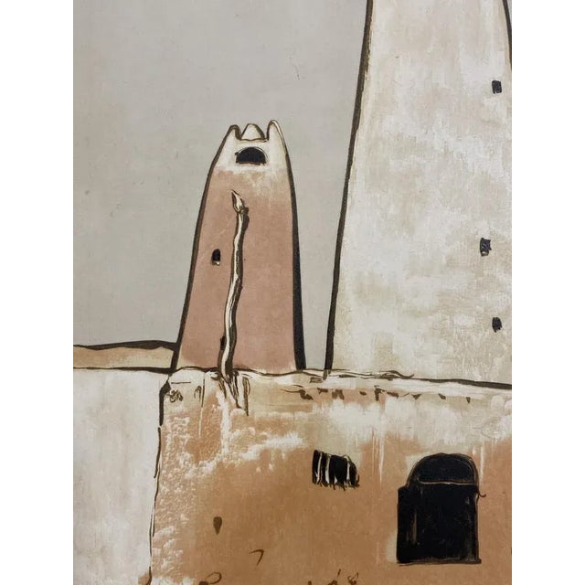 "Ghardaïa museum" the former minaret Wood engraving on parchment by Paul Elie Dubois Titled in gray pencil at the bottom...