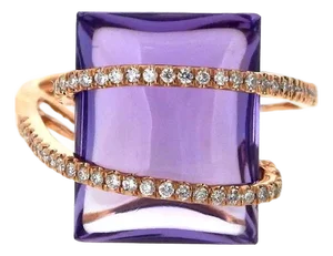 18K Rose Gold Amethyst Ring Size 7