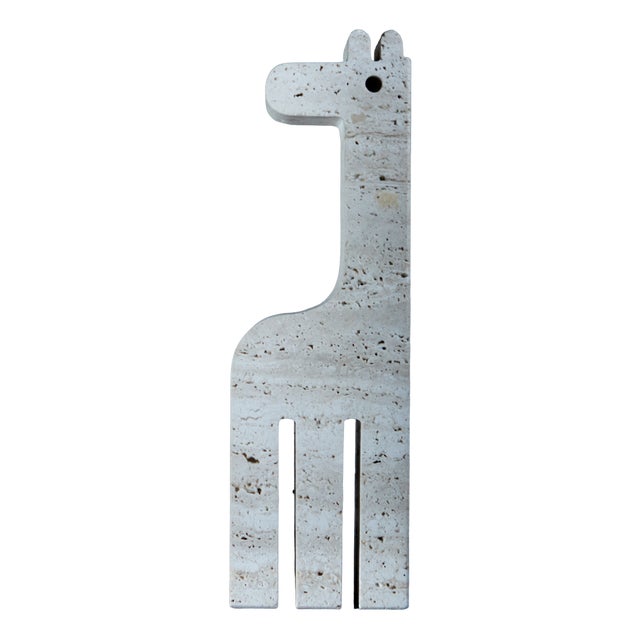 Giraffe Figurine in Travertine Marble by Fratelli Mannelli, 1975 For Sale