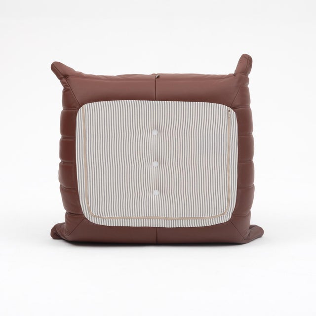 Togo Fireside Chair and Ottoman in Italian Chestnut Leather - Restored Vintage Ligne Roset For Sale - Image 17 of 17