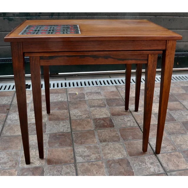 Danish Wooden Nesting Tables, Set of 3 For Sale - Image 4 of 18