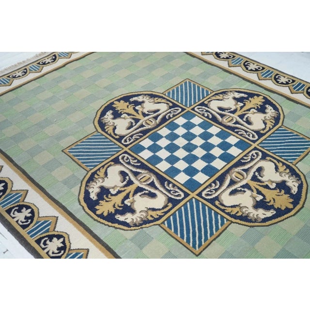 Blue Sumak Rug 6' X 9' For Sale - Image 8 of 11