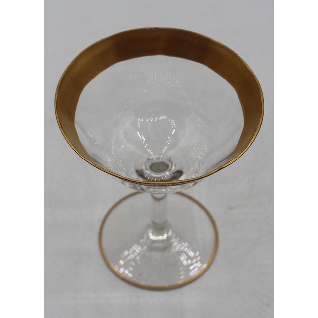 1930s Circa 1930s Set of 8 Minton Clear Optic Champagne Glasses by Tiffin-Franciscan For Sale - Image 5 of 6