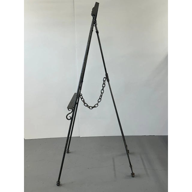 Neoclassical Wrought Iron & Brass Neoclassical Style Easel For Sale - Image 3 of 11