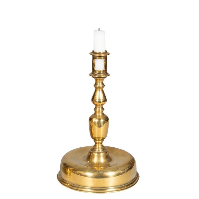 Pair of European Baroque Brass Candlesticks For Sale - Image 4 of 5