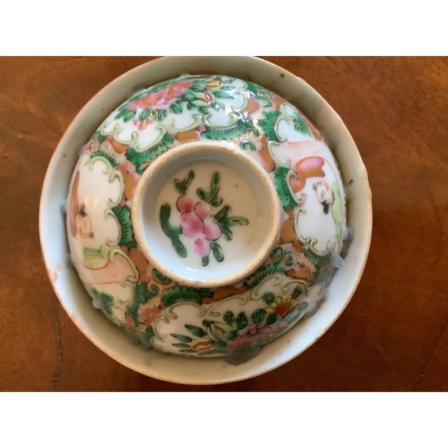 Antique Late 19th Century Rose Medallion China Candle Holder For Sale - Image 4 of 7