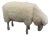Lalanne Style Life-Size Carved Wood and Sheepskin Sheep Stool or Statue For Sale