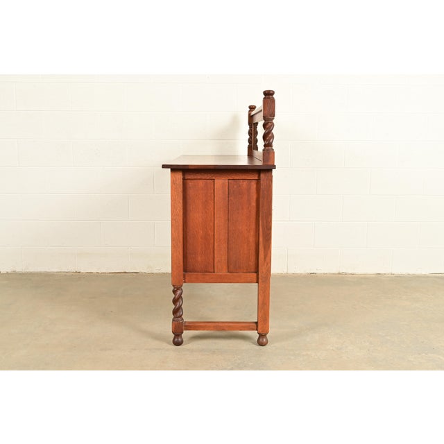 Stickley Brothers Antique Mission Oak Arts & Crafts Sideboard or Bar Cabinet, Circa 1910 For Sale - Image 13 of 16