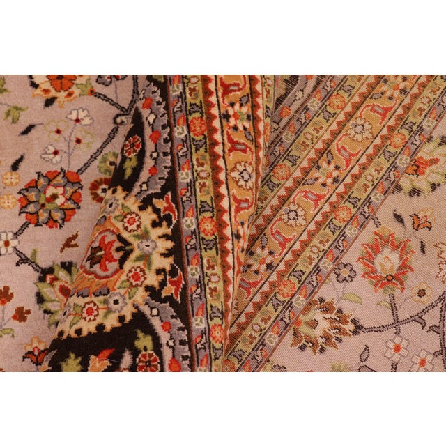 Textile 1990's Floral Pak-Persian Gray/Brown Wool Rug - 9'0'' X 12'0'' For Sale - Image 7 of 9
