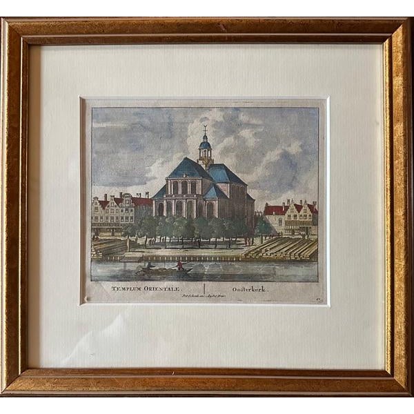 Original hand-coloured engraving anno 1710 with title: Templum Orientale / Oosterkerk. The Oosterkerk is a 17th-century...