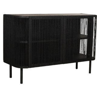 Cord Wooden Sideboard in Black from Bolia For Sale