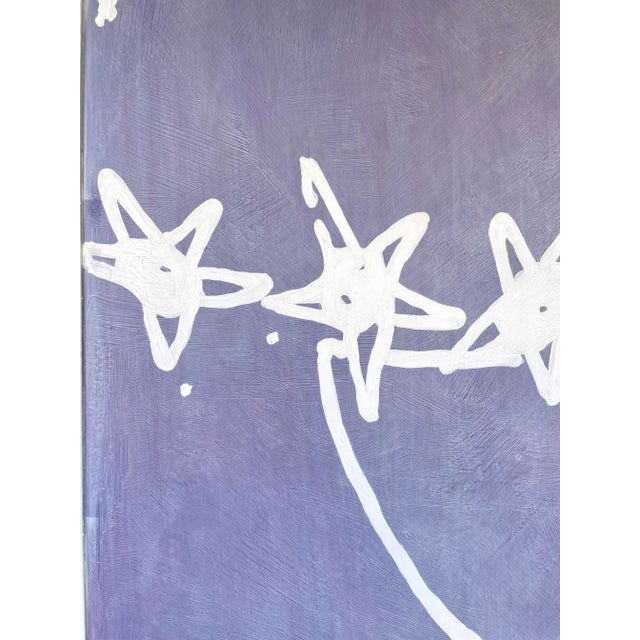 Purple Late 20th Century Original XL Purple Star Painting on Board Signed by Zandra Rhodes For Sale - Image 8 of 13