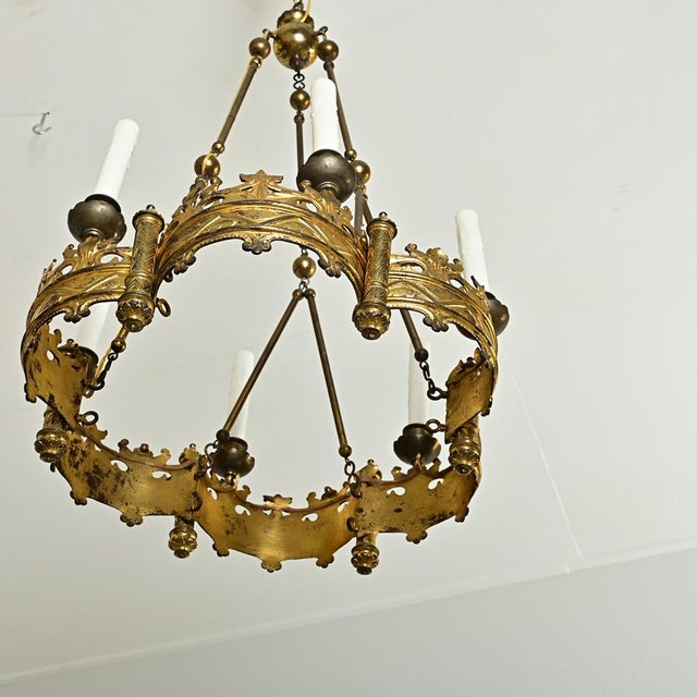 Metal French 19th Century Byzantine Style Bronze Chandelier For Sale - Image 7 of 12