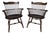 Hitchcock New London Model Oak Paint Decorated Arm Chairs - A Pair For Sale