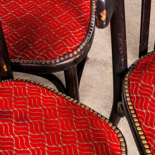 Ebonised Cafe Chairs, 1950s, Set of 6 For Sale - Image 9 of 11