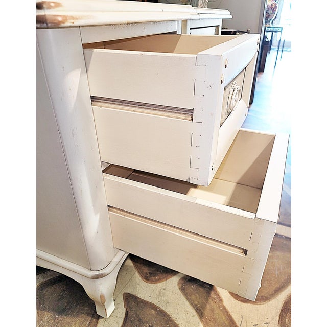 1990s Pair of French Country Style Shabby Night Tables Nightstands For Sale In West Palm - Image 6 of 8